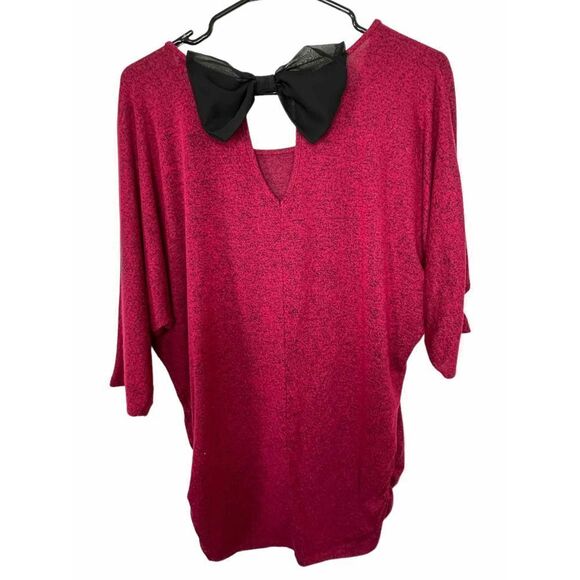 Tempted Maroon Blouse With Bow - Picture 4 of 4